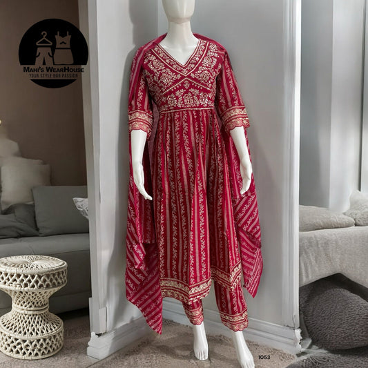 Red Anarkali Suit