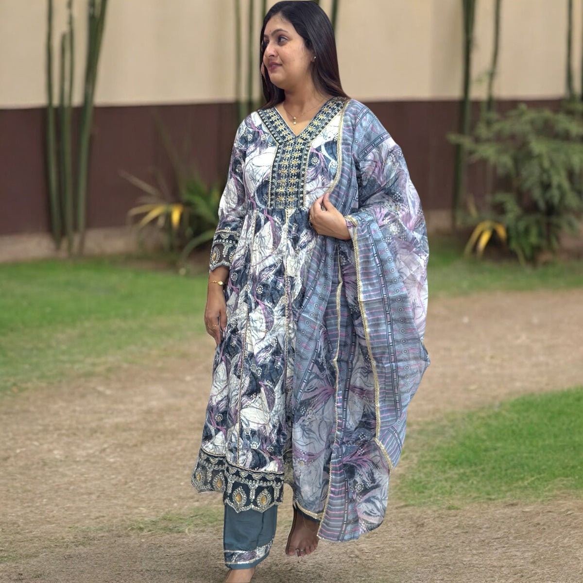 Noor-E-Nazakat Anarkali Set – Grace Etched in Every Swirl