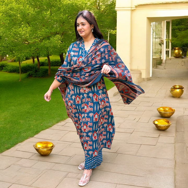 Leher – Jaipuri A-Line Suit Set