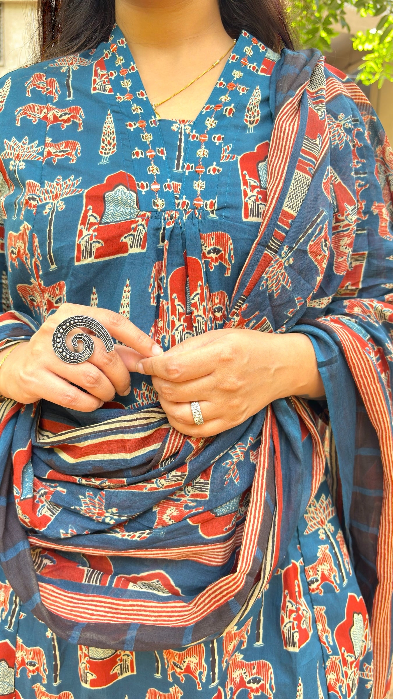 Leher – Jaipuri A-Line Suit Set