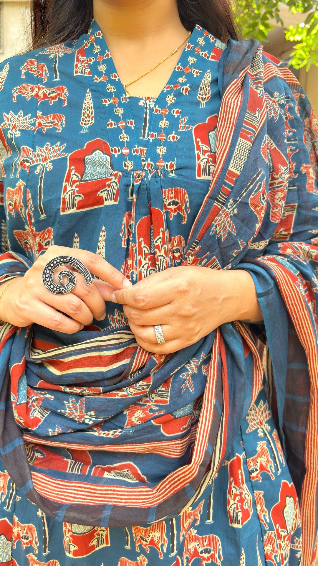 Leher – Jaipuri A-Line Suit Set