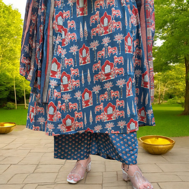 Leher – Jaipuri A-Line Suit Set