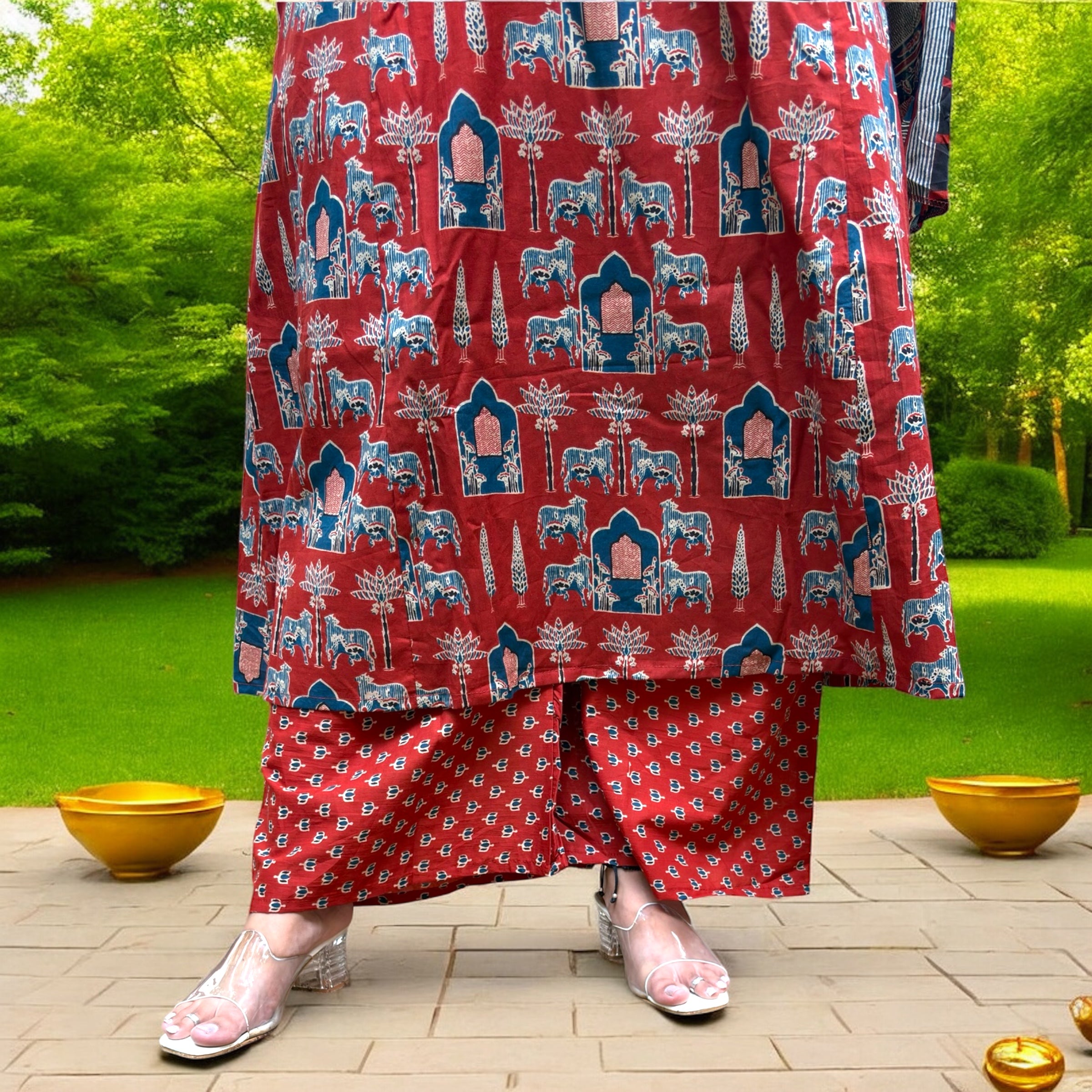 Leher – Jaipuri A-Line Suit Set