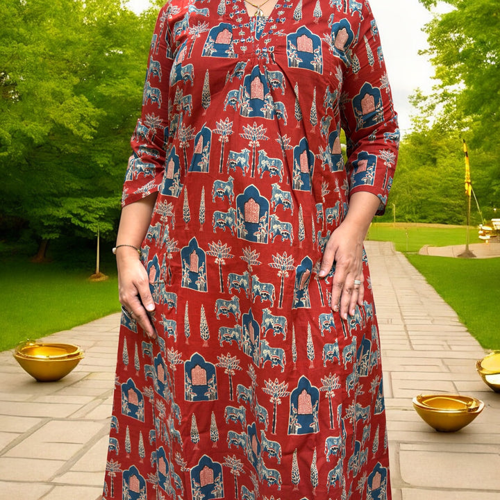 Leher – Jaipuri A-Line Suit Set