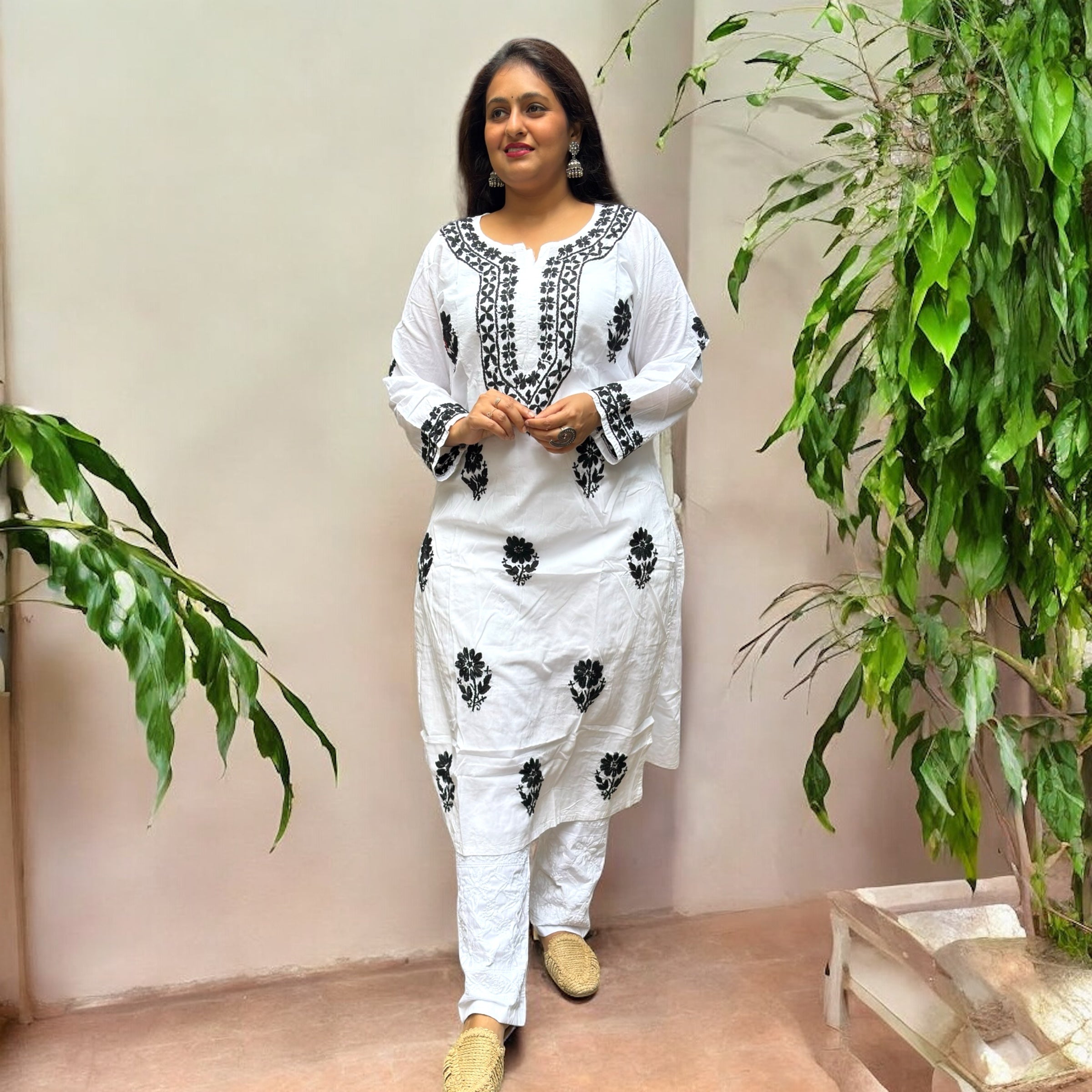 Misri Cotton Chikankari Kurti