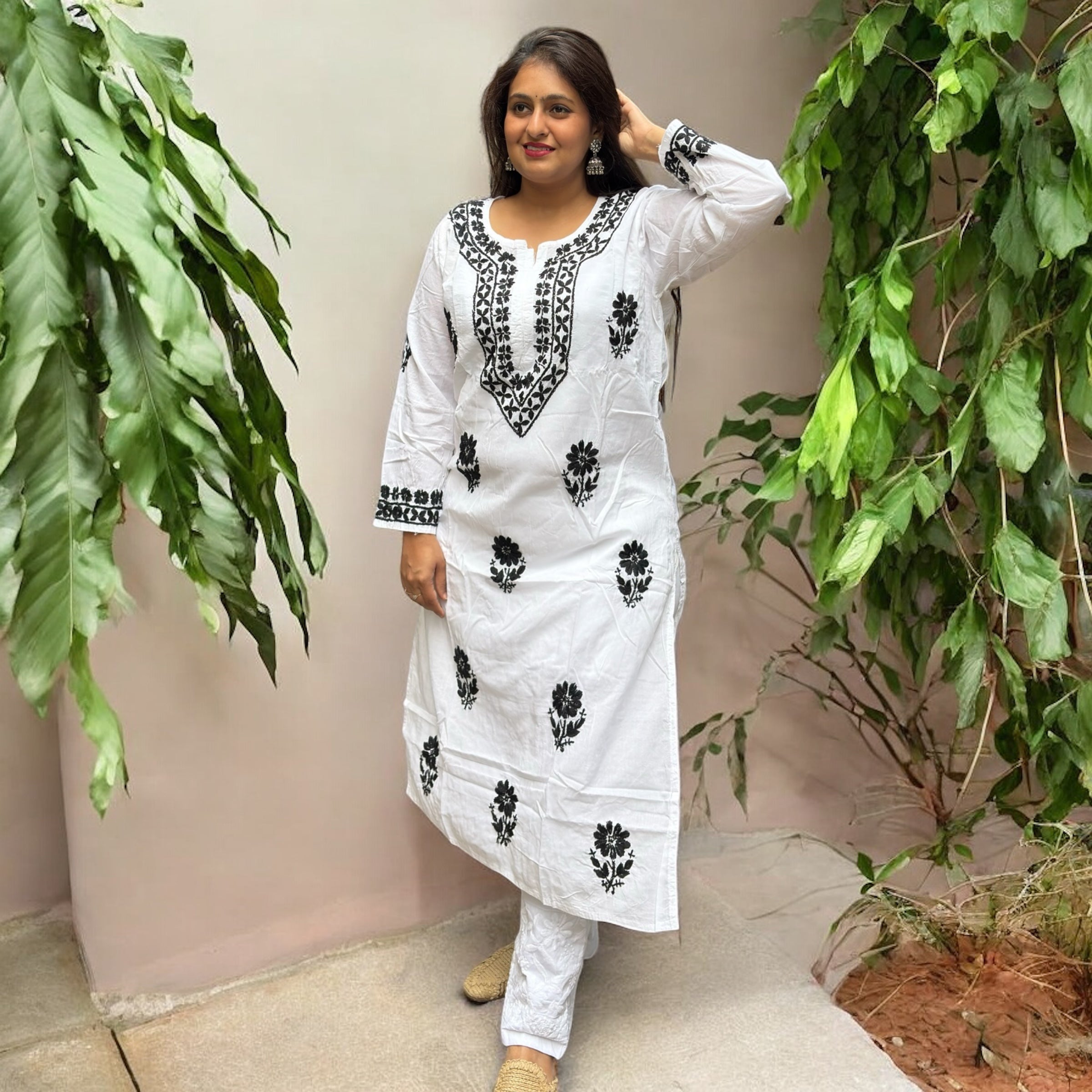 Misri Cotton Chikankari Kurti