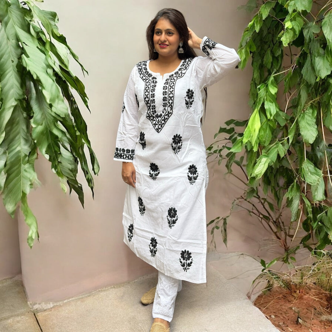 Misri Cotton Chikankari Kurti