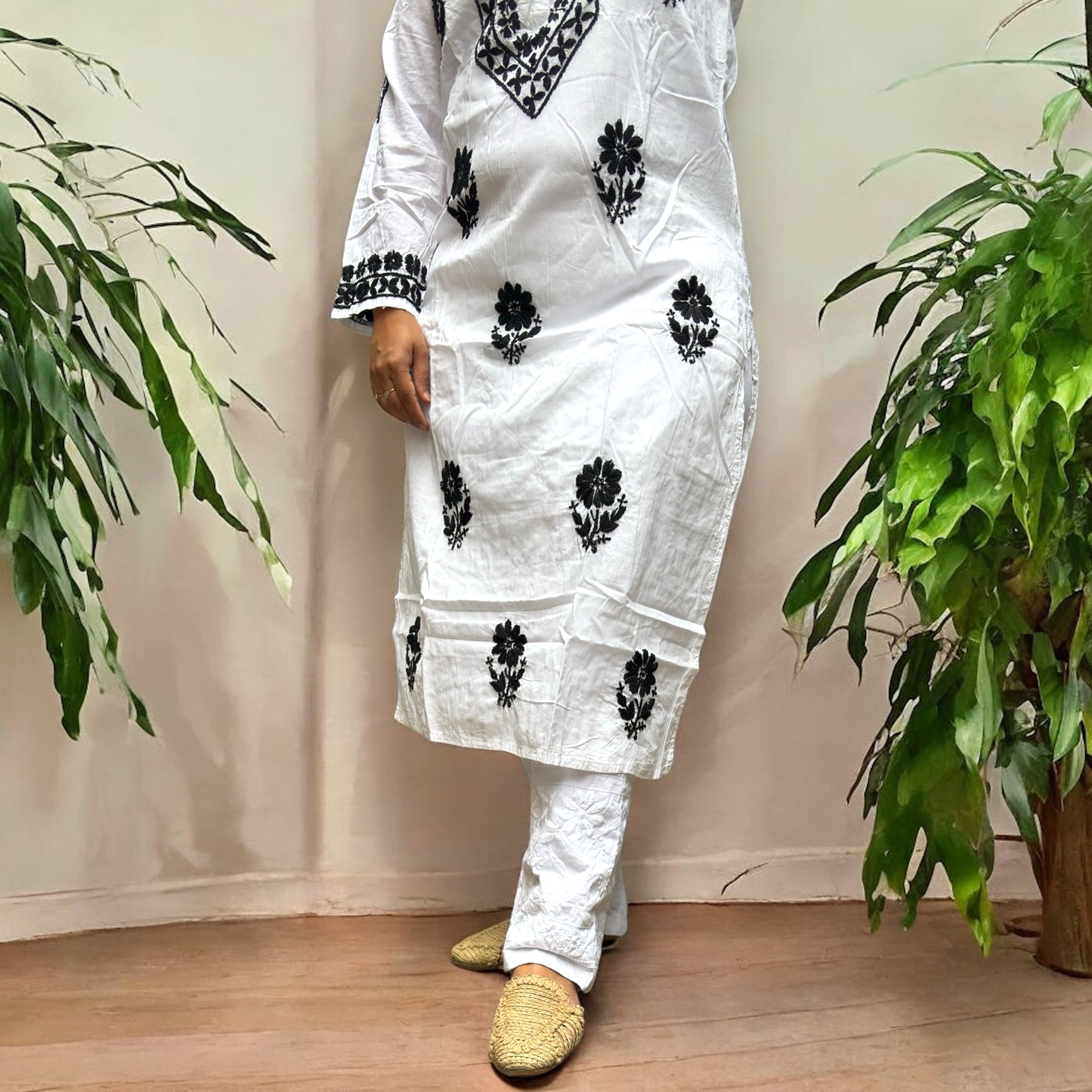 Misri Cotton Chikankari Kurti