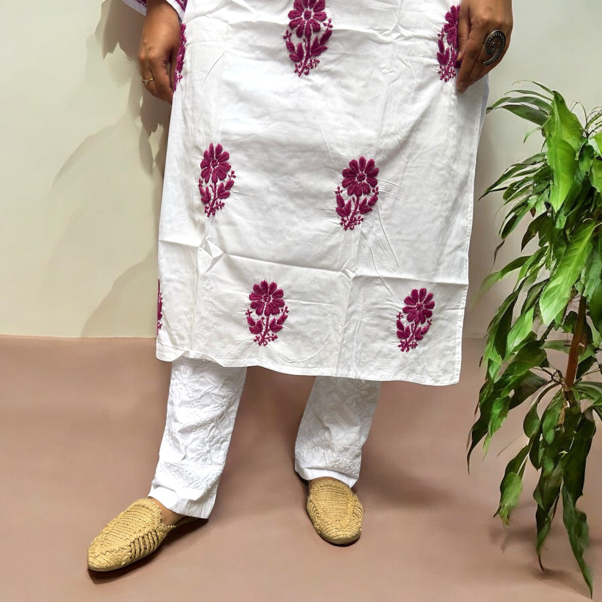 Misri Cotton Chikankari Kurti