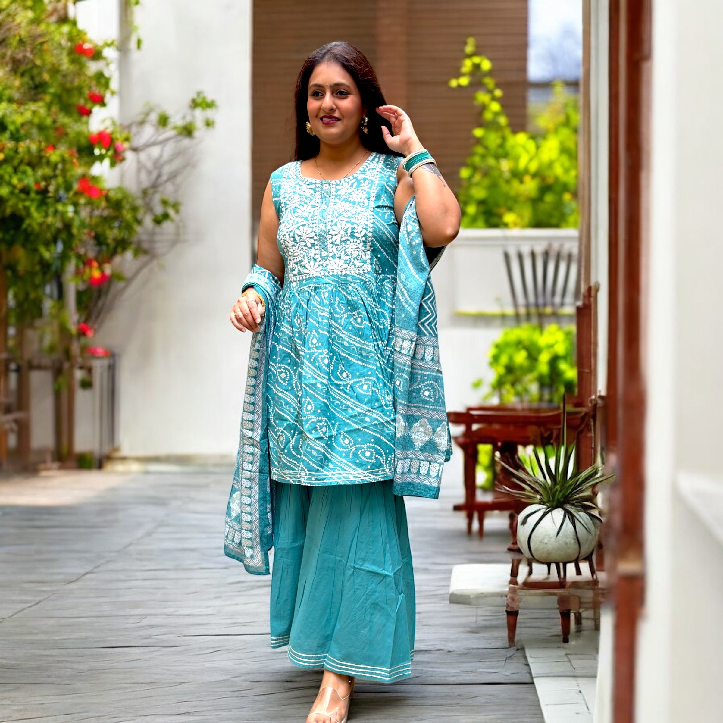 Morni Bandhej Sharara Set