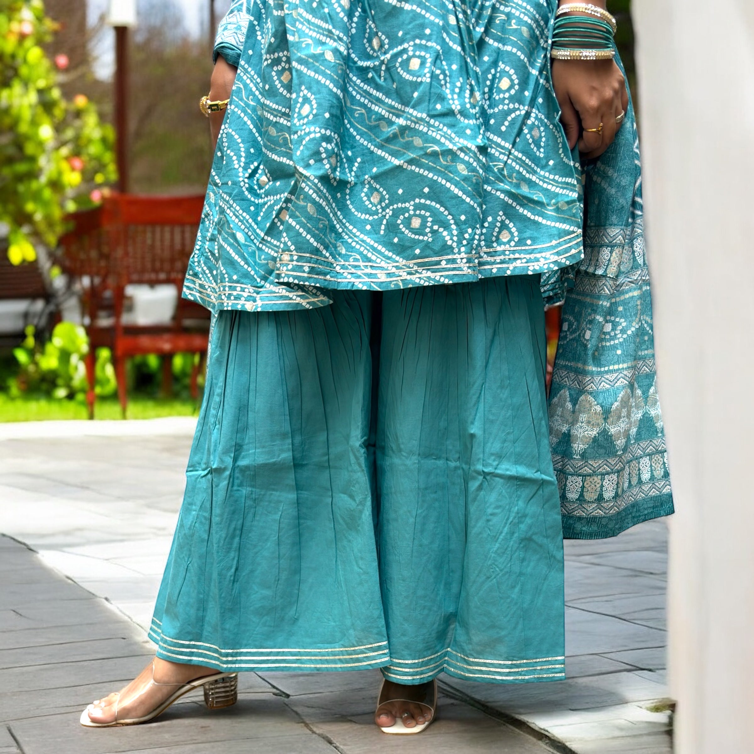 Morni Bandhej Sharara Set