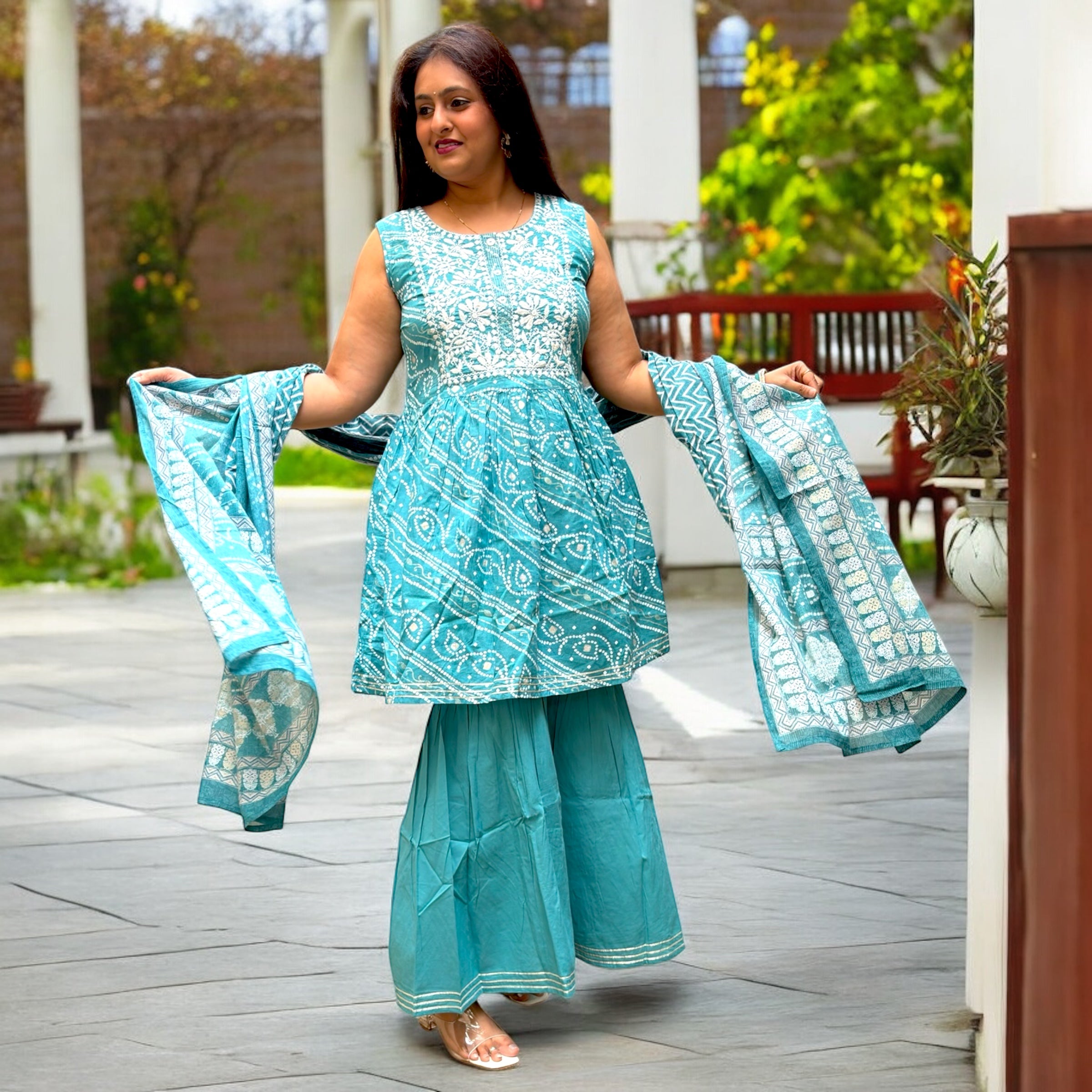 Morni Bandhej Sharara Set