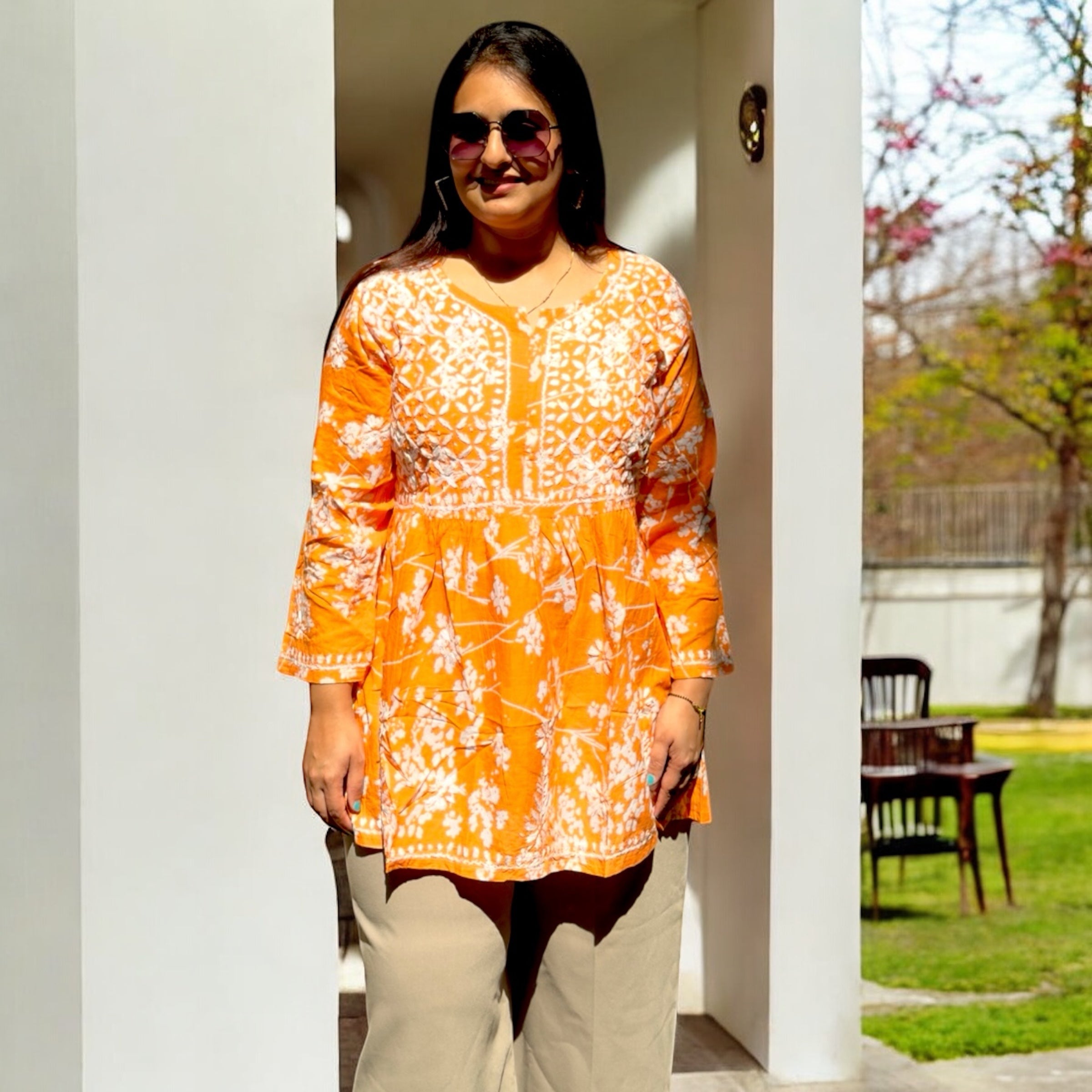 Jalsa-e-Gul – Chikankari A-Line Short Kurti