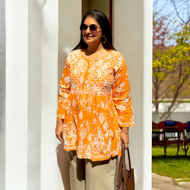 Jalsa-e-Gul – Chikankari A-Line Short Kurti