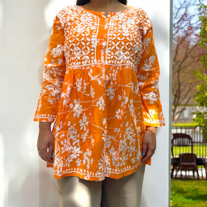 Jalsa-e-Gul – Chikankari A-Line Short Kurti