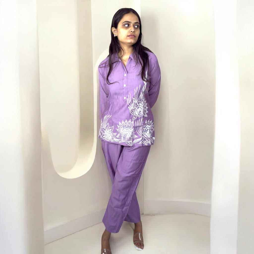 Elegant Embroidered Cotton Coord Set