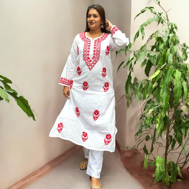 Misri Cotton Chikankari Kurti