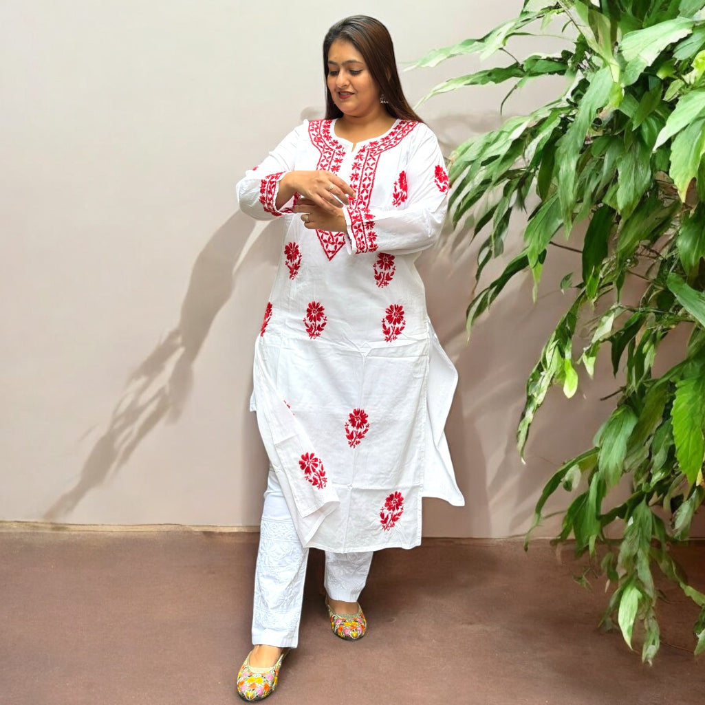Misri Cotton Chikankari Kurti
