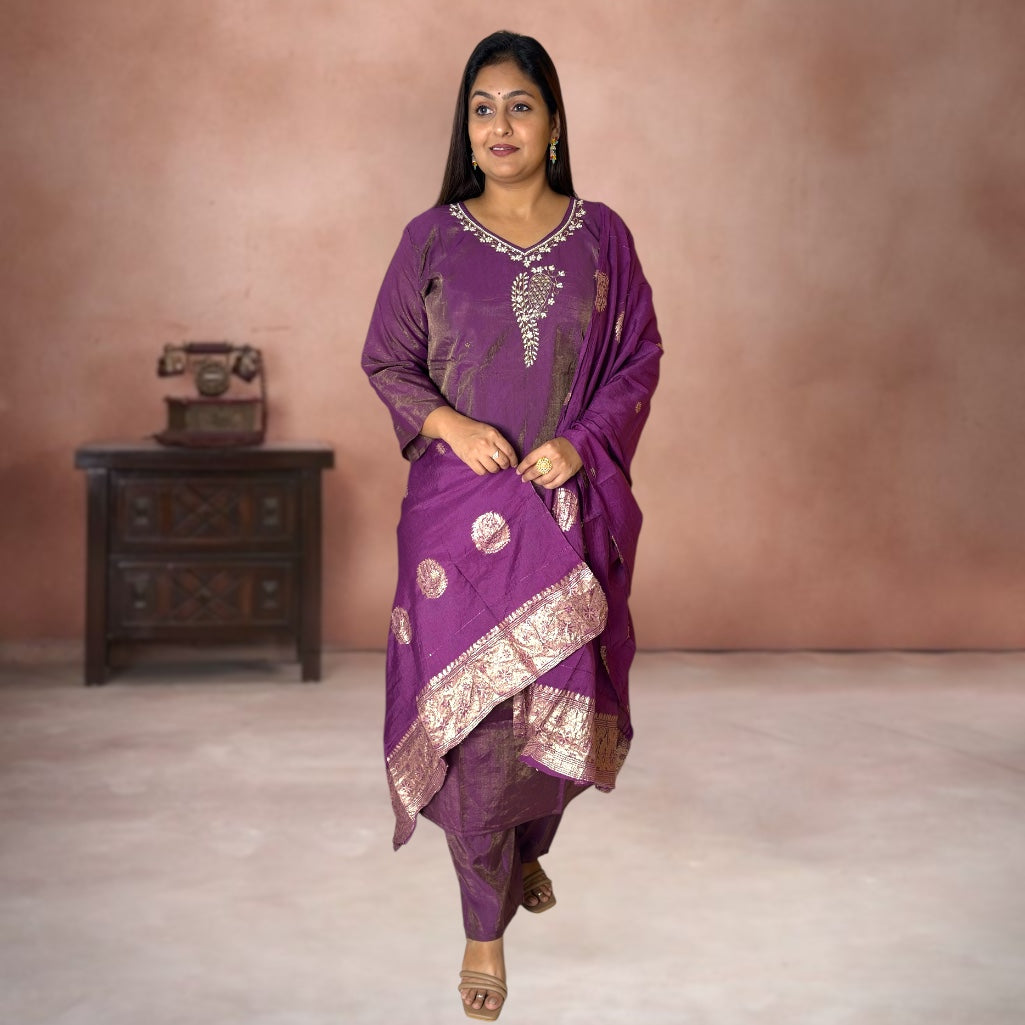 DeepRaag Shimmer Suit Set