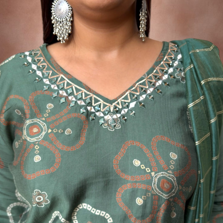 Royal Bandhej Print Vatican Silk Suit Set