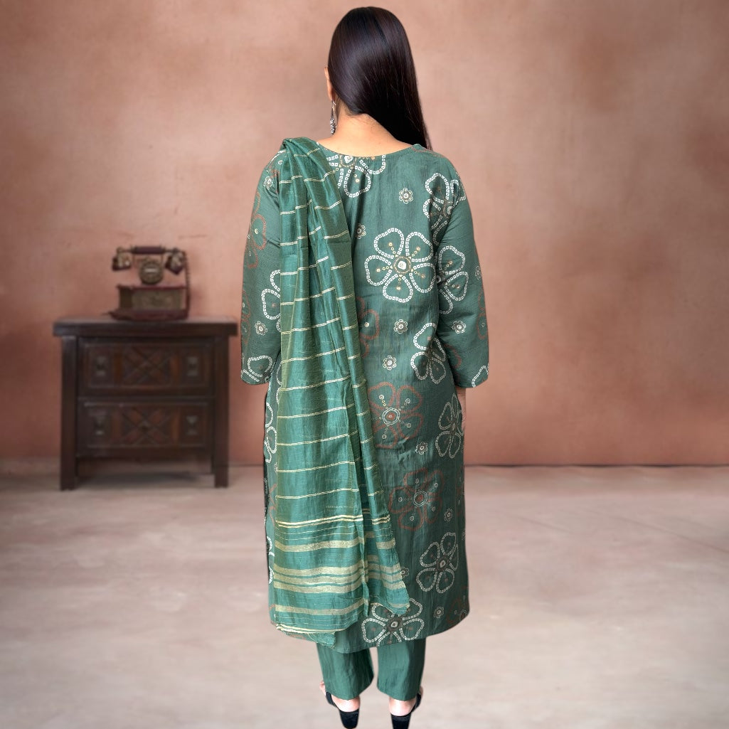 Royal Bandhej Print Vatican Silk Suit Set