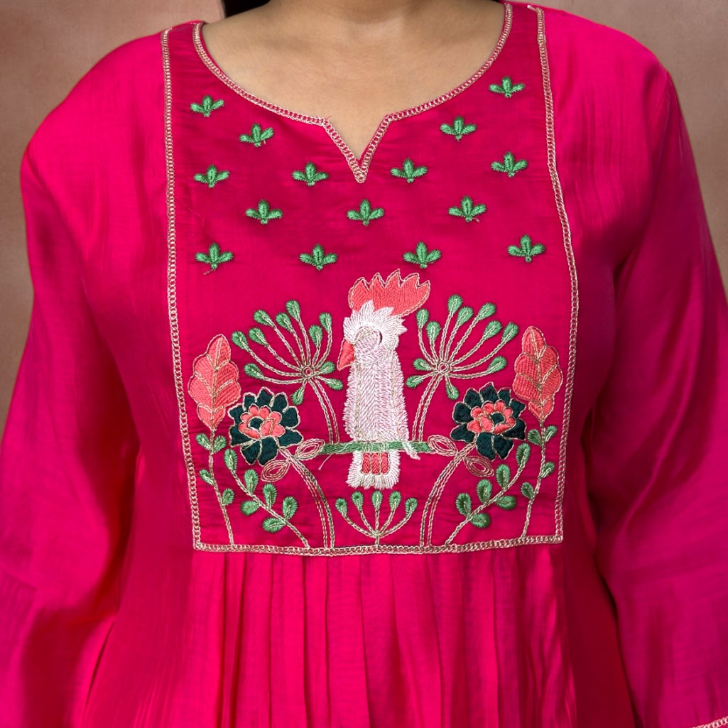 Radiant Bloom Mul Chanderi Suit Set