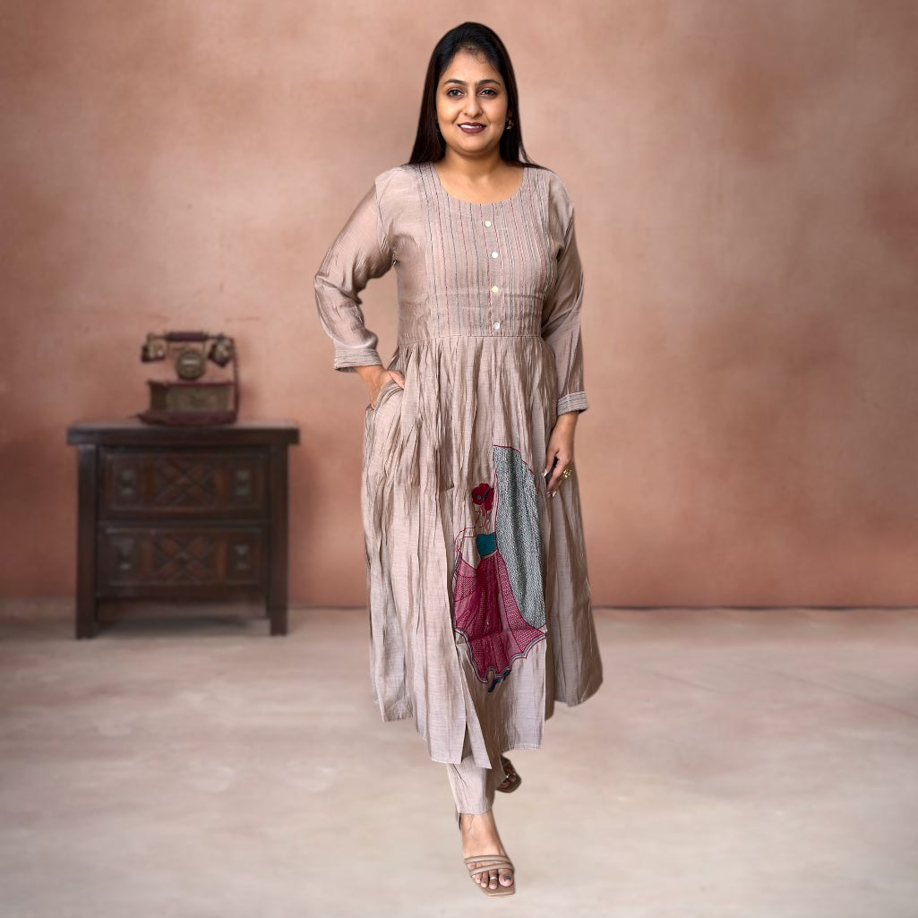 GraceWhirl Mul Chanderi Co-ord Set
